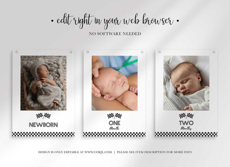 race car first birthday photo banner