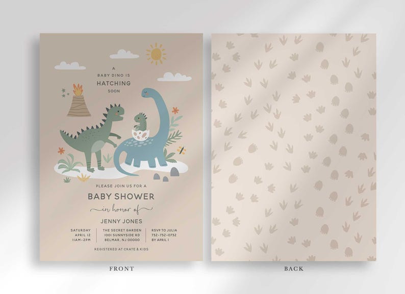baby dino about to hatch baby shower invitation