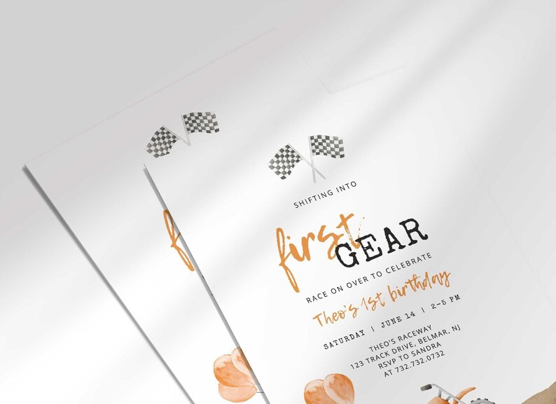 first gear birthday invitation