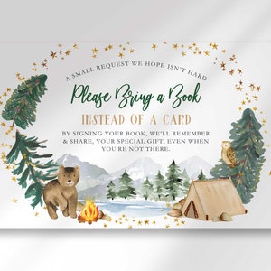 La plus grande aventure sur le chemin Livres pour bébé Insert d'invitation à une baby shower, apportez une carte de livre Oh Boy Baby Shower, téléchargement immédiat