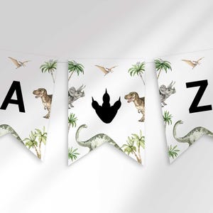 Jurassic Dinosaur Happy Birthday Banner, Dino Theme Spell Anything Letter Banner, Modern Dinosaur Birthday Bunting, Party Decor