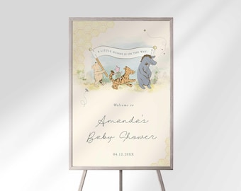 Classic Winnie the Pooh Baby Shower Welcome Sign (Digital Download)