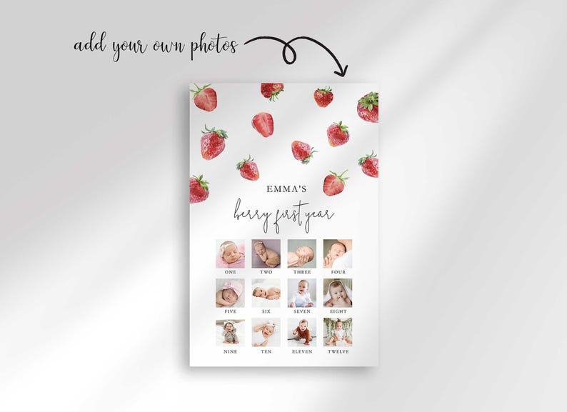 strawberry 1st birthday chart
