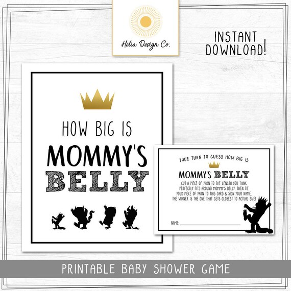 Where the Wild Things Are | Wild Thing is on the Way | Baby Shower Game | How Big is Mommys Belly | Instant Digital Download Printable Il_570xn