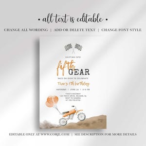 editable dirt bike birthday invitation
