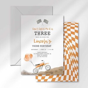cant catch im three birthday invitation