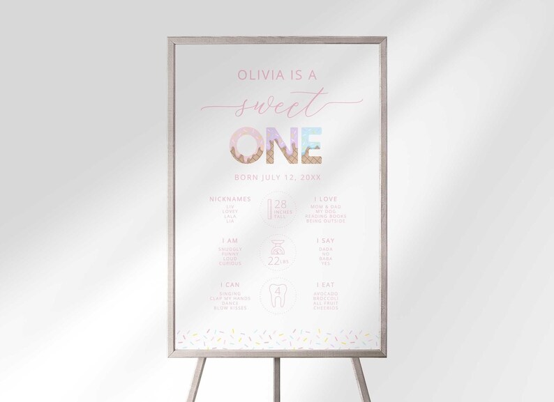 sweet one first birthday board