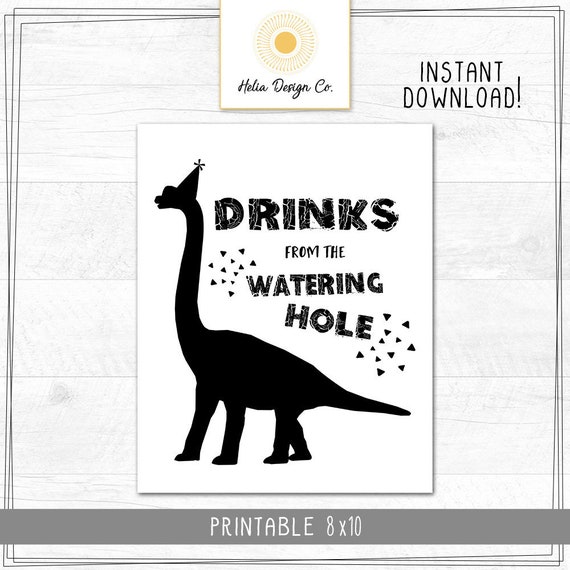 NEW Dinosaur Birthday Dinosaur Watering Hole 8x10 Party Sign new-dinosaur-birthday-dinosaur-watering-hole-8x10-party-sign