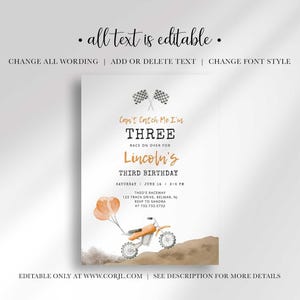 editable dirt bike birthday invitation