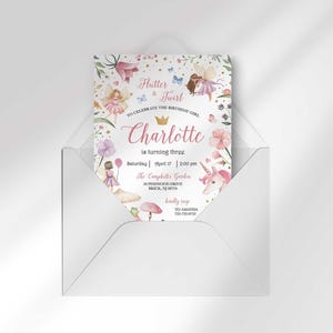 fairy birthday invitation digital