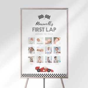 Editable ANY COLOR Race Car Birthday Photo Chart Template Instant Download | Edit Yourself then Print | Can Be Used For Any Age