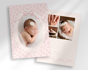 Dainty Floral Baby Announcement (Digital Download)