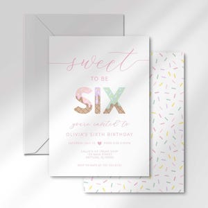 modern ice cream birthday invitation