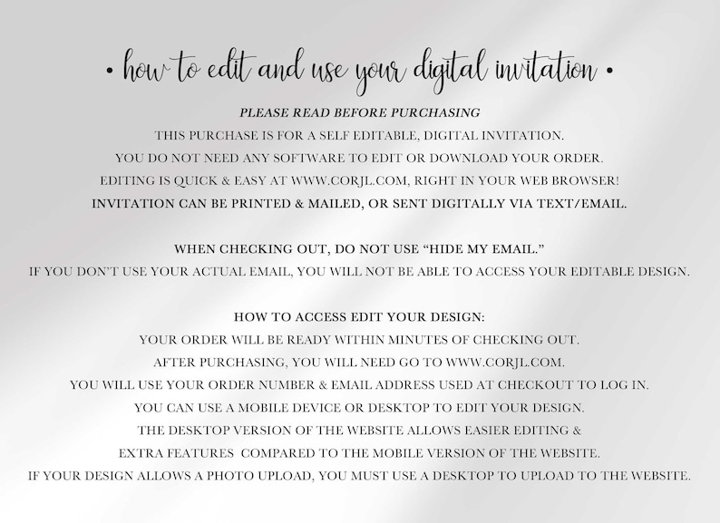 corjl invitation instructions