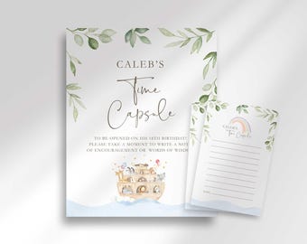 Noah's Ark Time Capsule Template for Baby Shower or First Birthday Keepsake (Digital Download)