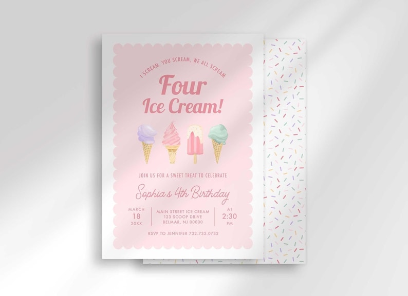 Ice Cream Birthday Invitation
