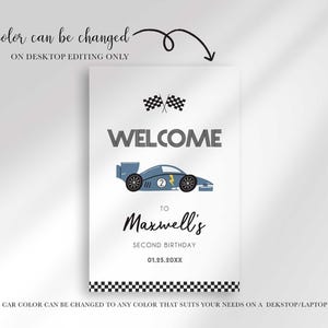 racetrack welcome sign