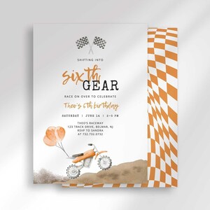 shifting into gear birthday invitation