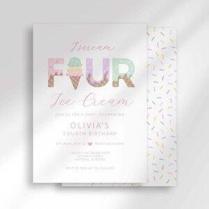 I scream four ice cream birthday invitation