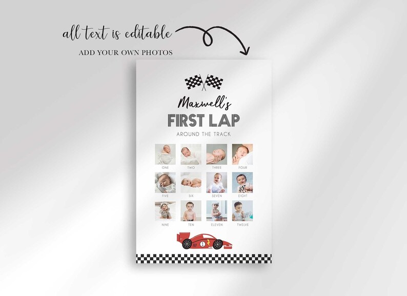 race car photo chart