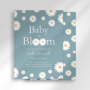 blue baby shower invitation