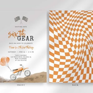 motorbike birthday invitation