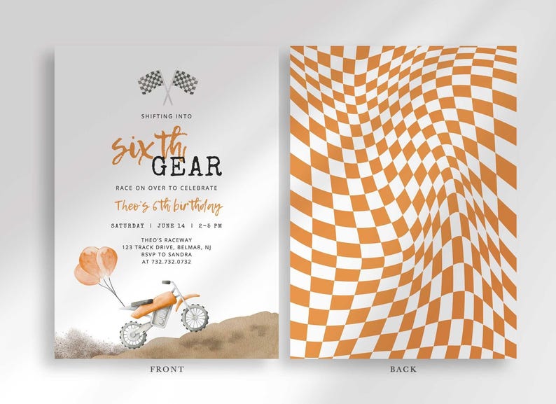 motorbike birthday invitation