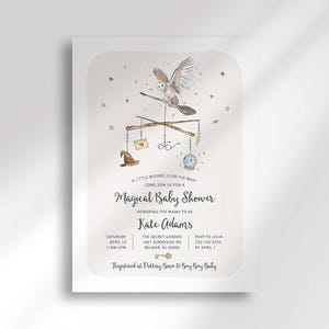 Wizard Baby Shower Invitation Template: Magical Little One on the Way, Coed