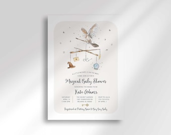 Wizard Baby Shower Invitation Template: Magical Little One on the Way, Coed