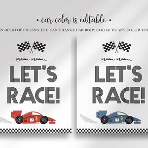 let's race party sign