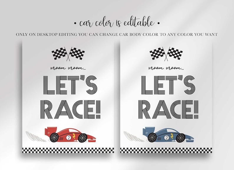 let's race party sign