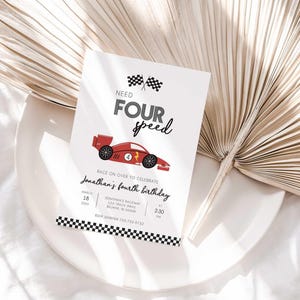 race car birthday invitation template