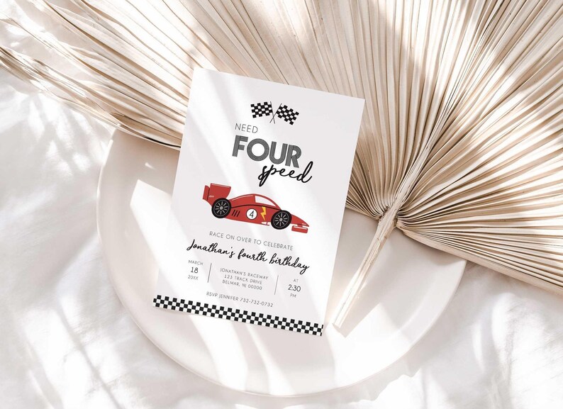 race car birthday invitation template