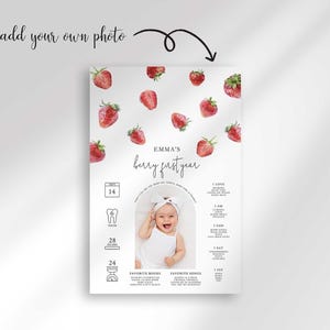 strawberry first birthday board