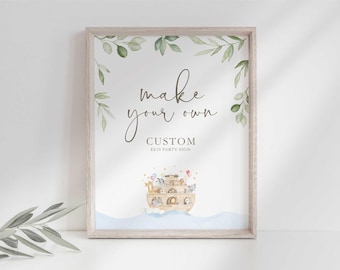 Customizable Noah's Ark Sign for Baby Shower, Baptism Nursery Decor (Digital Download)