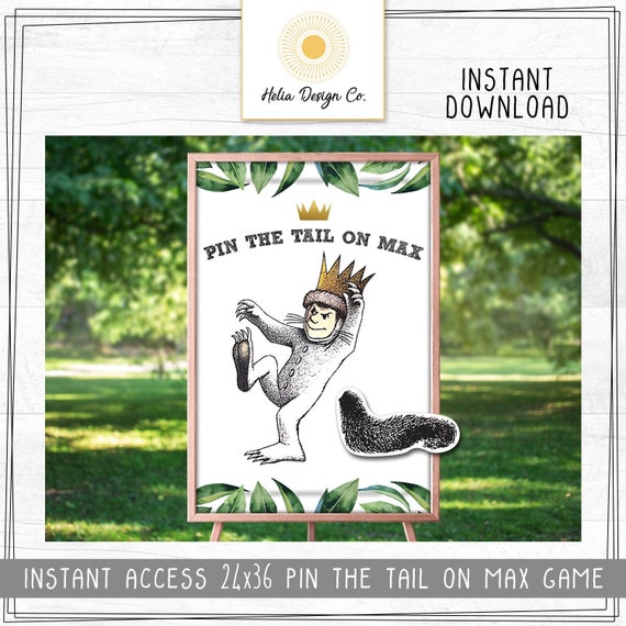 NEW! Pin the Tail on Max | Where the Wild Things Are | Party Game | 24x36 Poster | Digital Download | Printable Il_570xn