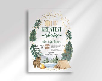 Adventure Baby Shower Invitation: Woodland Camper Theme