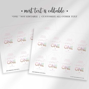 Etichette per bomboniere di primo compleanno a tema gelato "Sweet One" (download digitale) immagine 2