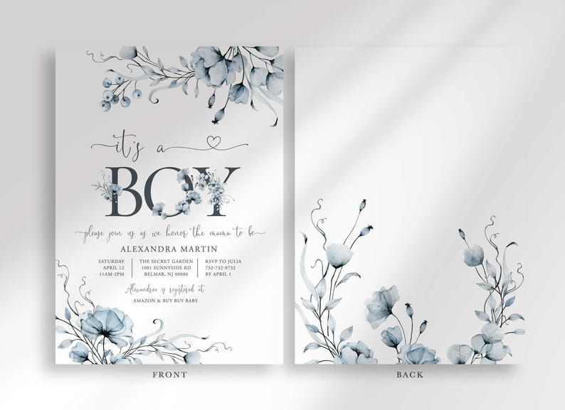 boy baby shower invitation