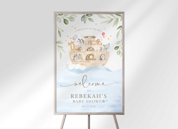 Noah's Ark Baby Shower Welcome Sign (Digital Download)