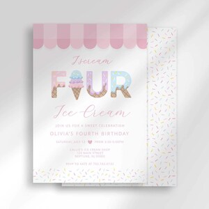 ice cream birthday invitation
