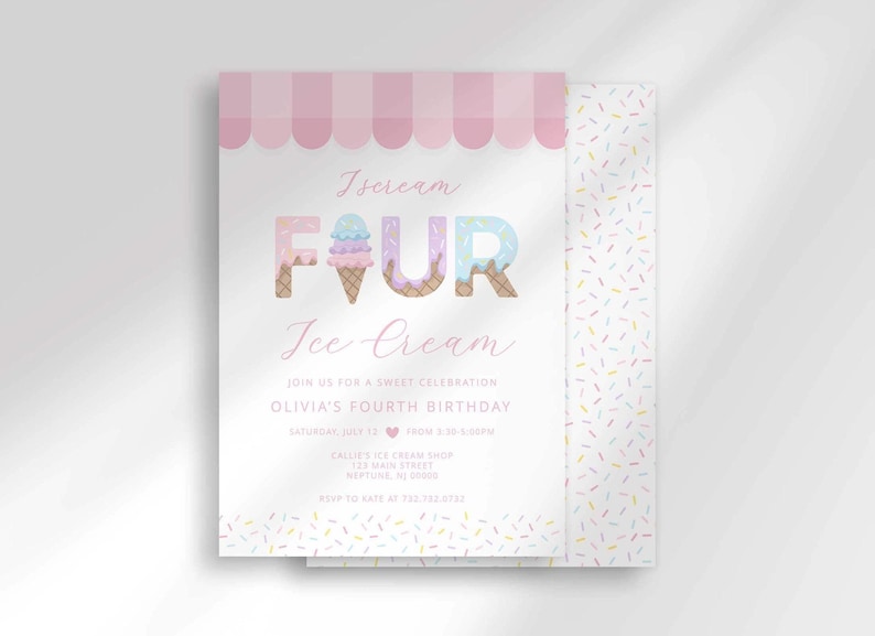 ice cream birthday invitation