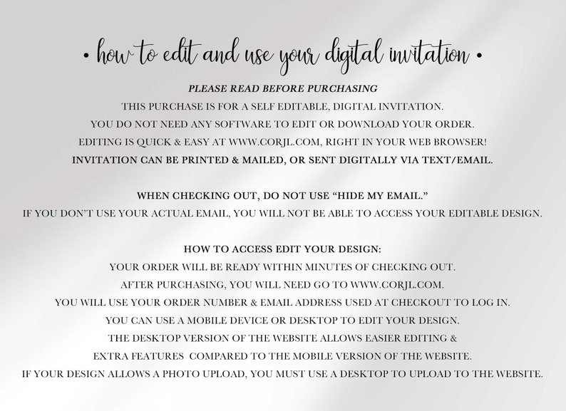 corjl instructions