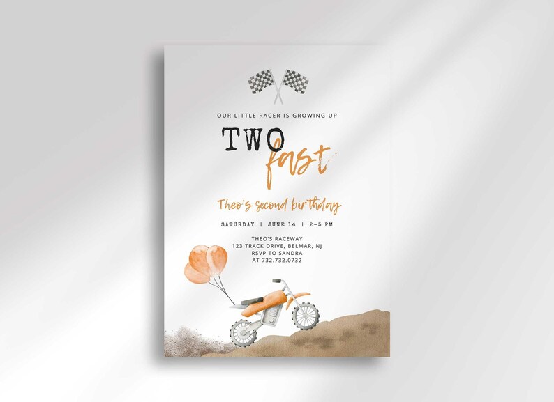 motorbike birthday invitation