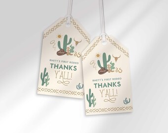 Editable First Rodeo Favor Tags: Western Thank You (Digital Download)