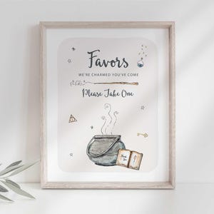 Wizard Party Sign: Favors, Charmed You've Come (Digital Download)