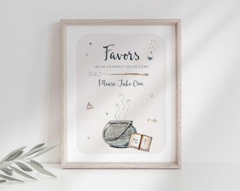 Wizard Party Sign: Favors, Charmed You've Come (Digital Download)