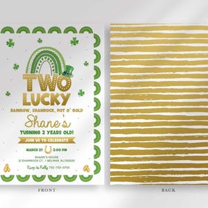 shamrock birthday invitation