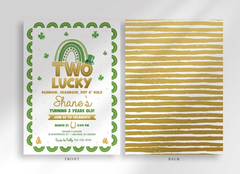 shamrock birthday invitation