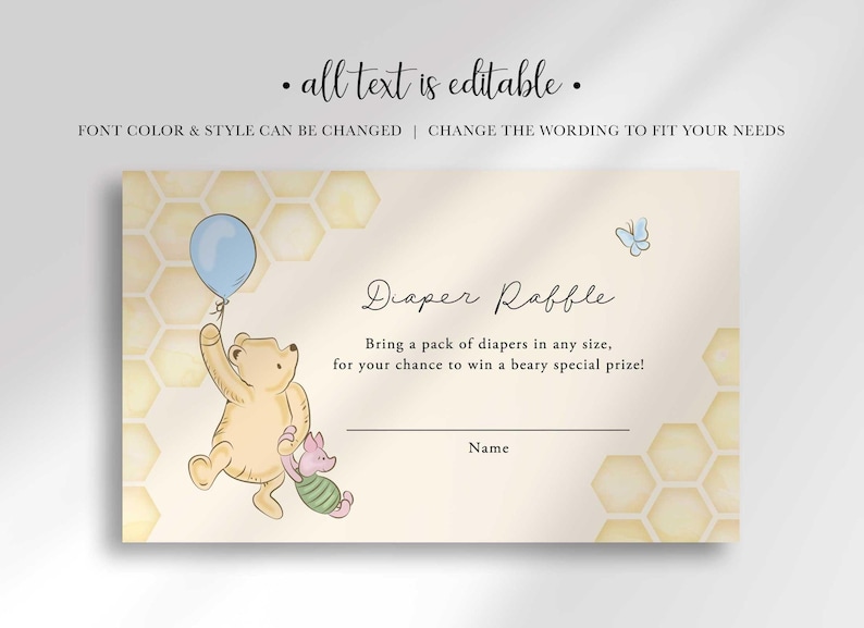 Winnie the Pooh diaper raffle